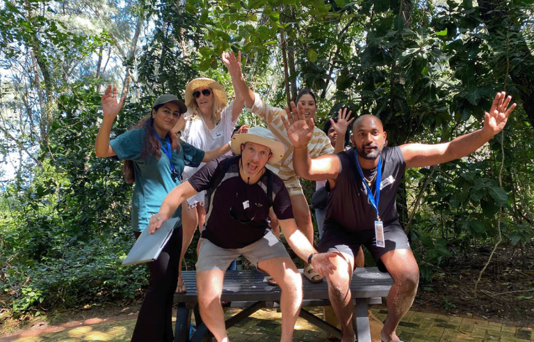 Group taking part in a fun team building activity by Tailored Team Building