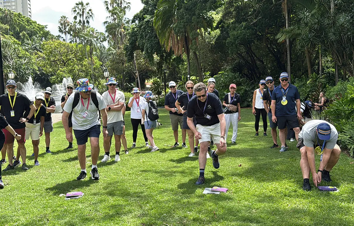 Teams having fun during an adventure amazing race in Brisbane