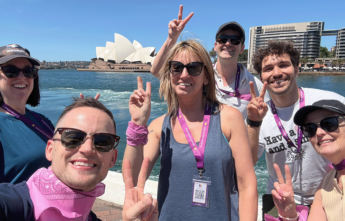 Teams having fun on the Corporate Amazing Race around Sydney