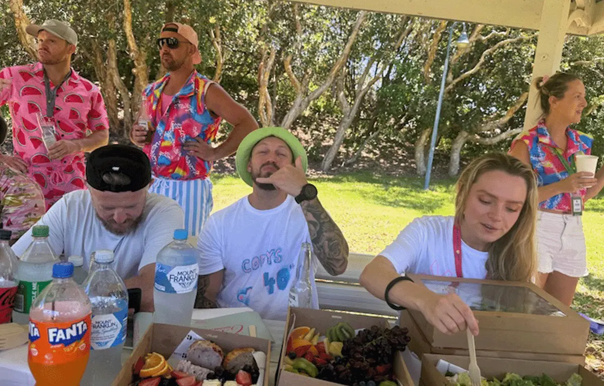 Picnic lunch break during a private party Adventure Race on the Sunshine Coast