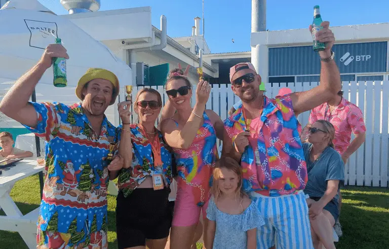 Group enjoying post-race celebrations after an Adventure Race on the Sunshine Coast