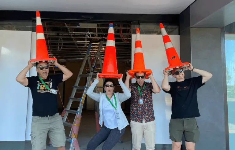 Employees connecting through fun team building activities