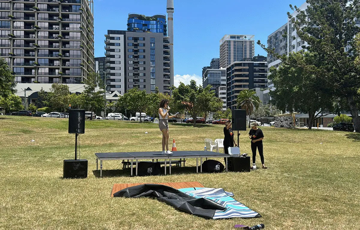 Teams gather at Musgrave Park before the Brisbane Charity Amazing Race supporting suicide prevention.