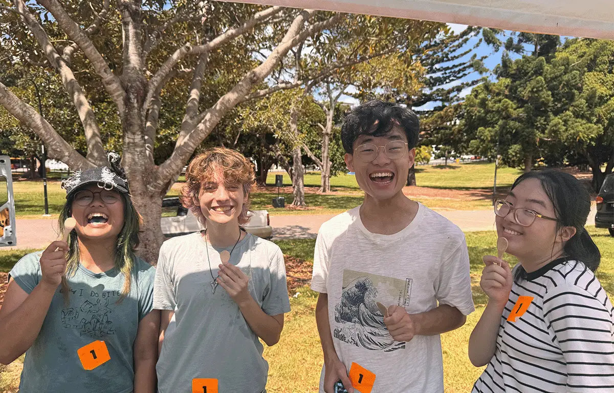 Team bonding moments during a Charity Amazing Race in Brisbane supporting suicide prevention awareness.