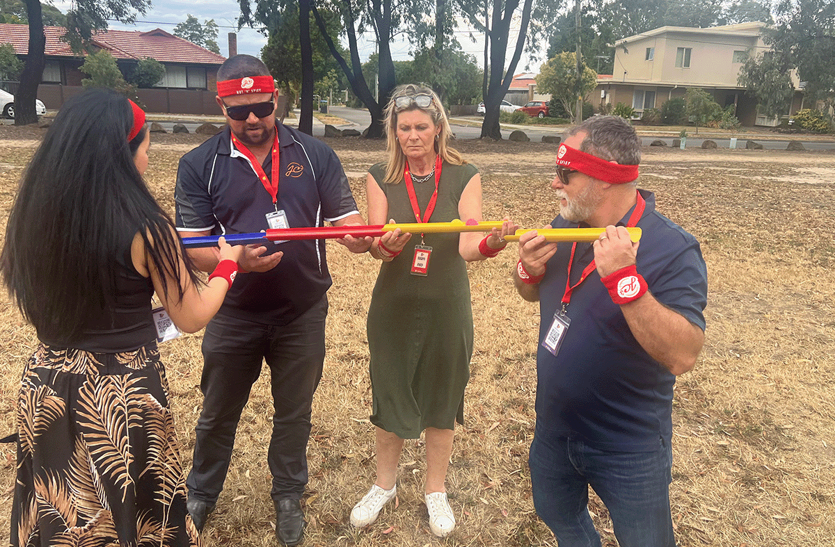 Outdoor Melbourne team building activity with teams racing between checkpoints