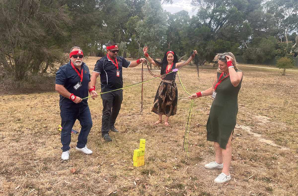 Outdoor Melbourne team building activity with teams racing between checkpoints