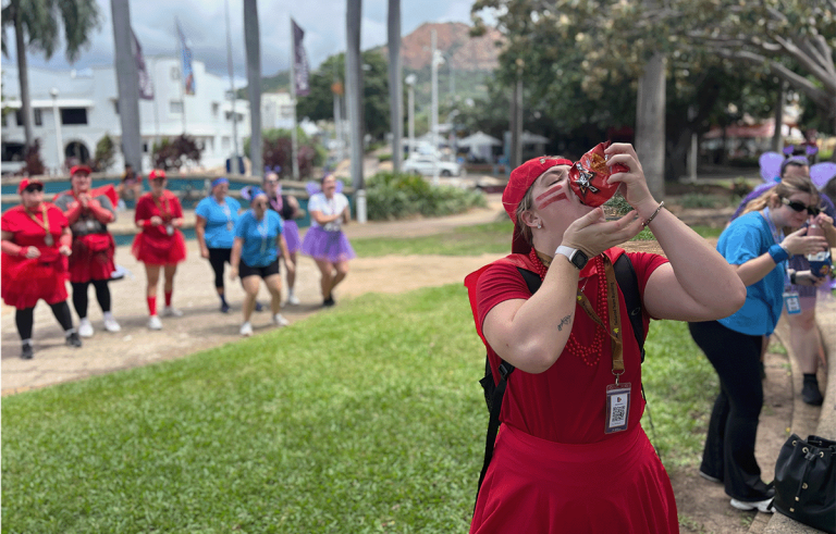 Corporate team building Townsville amazing race along The Strand waterfront