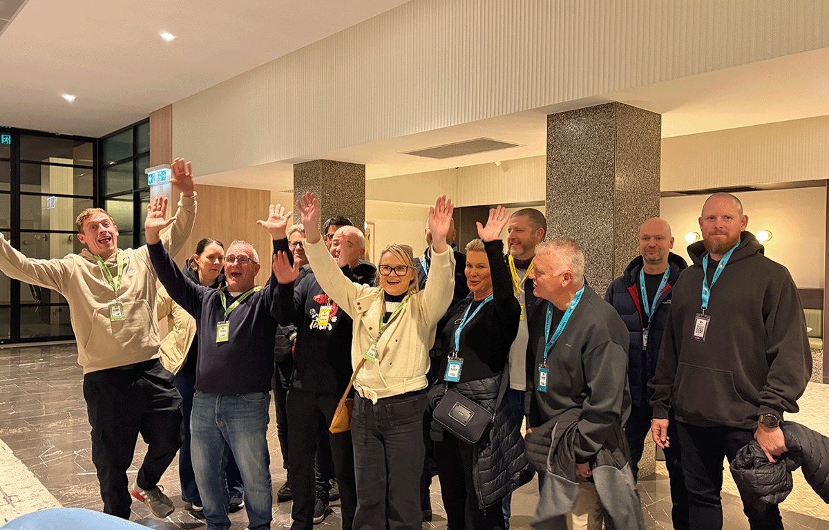 Participants celebrating after a Canberra Amazing Race team building event