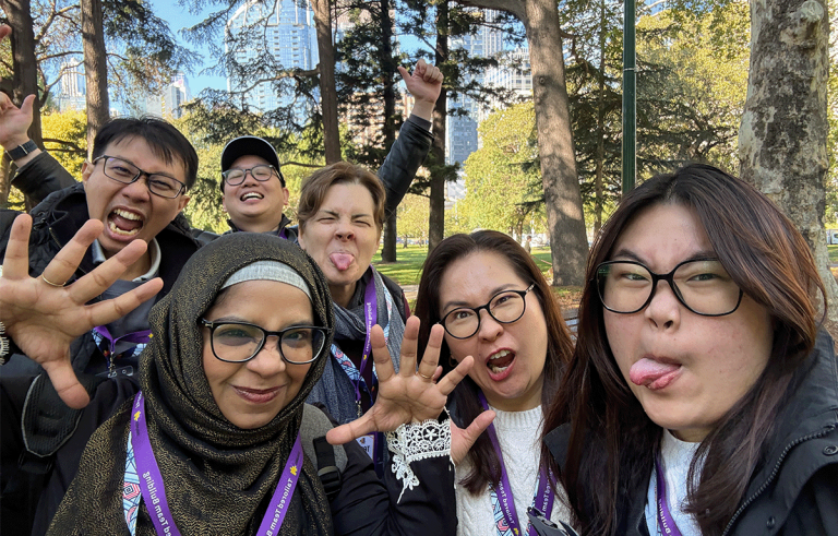 Teams having fun during a Corporate Amazing Race around Melbourne