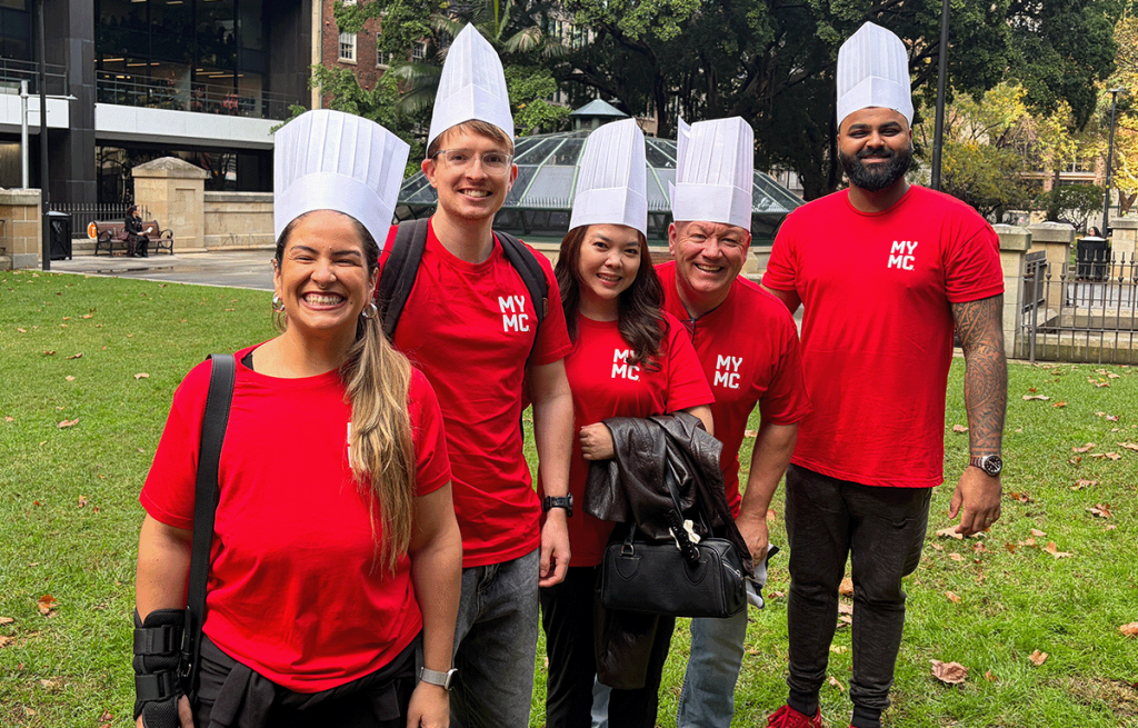 Muscle Chef team participating in Sydney Amazing Race outdoor team building activity