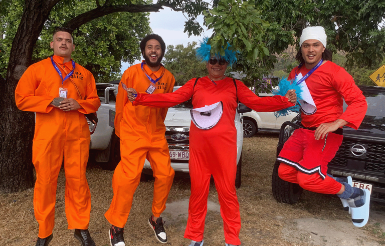Teams dressed up ready for an amazing race around Townsville