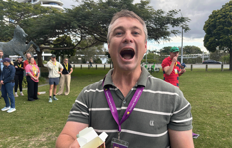 Teams enjoying a fun Amazing Race on the Gold Coast