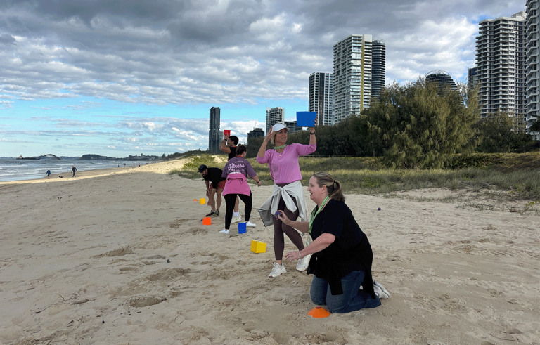 Teams enjoying a fun Amazing Race on the Gold Coast