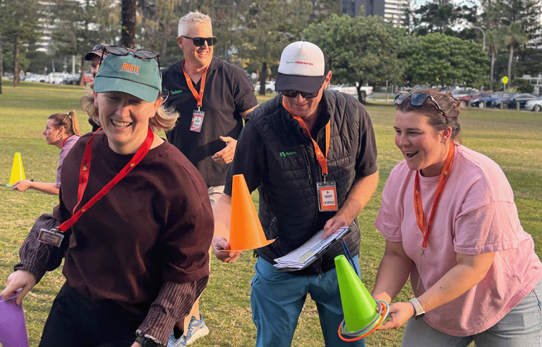 Teams enjoying a fun Amazing Race on the Gold Coast