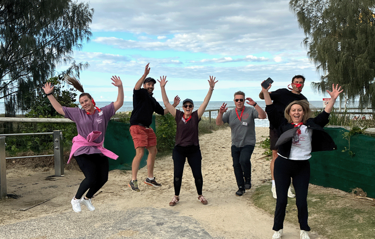 Teams enjoying a fun Amazing Race on the Gold Coast