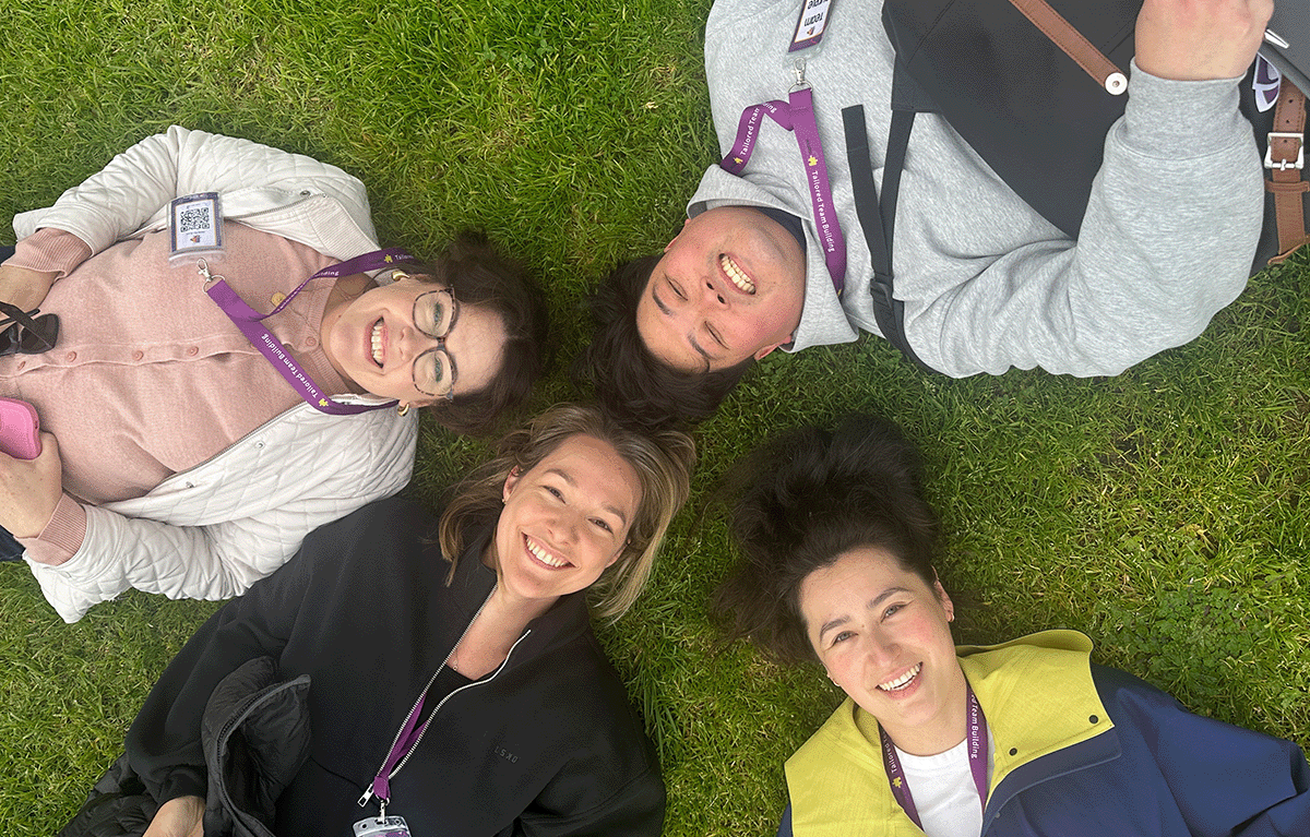 Corporate Amazing Race team completing a photo challenge on the Geelong foreshore