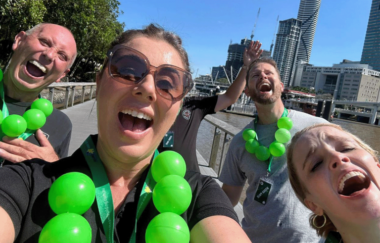 Teams having fun on a Corporate Amazing Race Team Building event