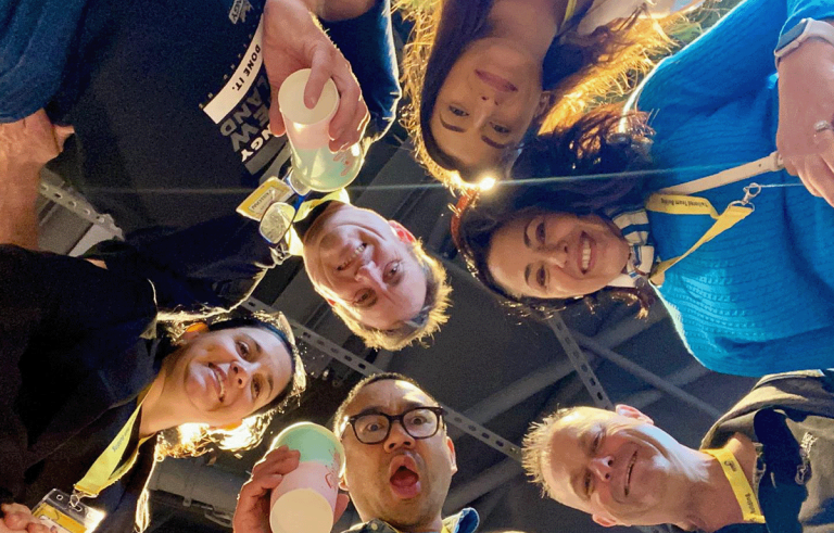 Teams having fun on a Corporate Amazing Race Team Building event