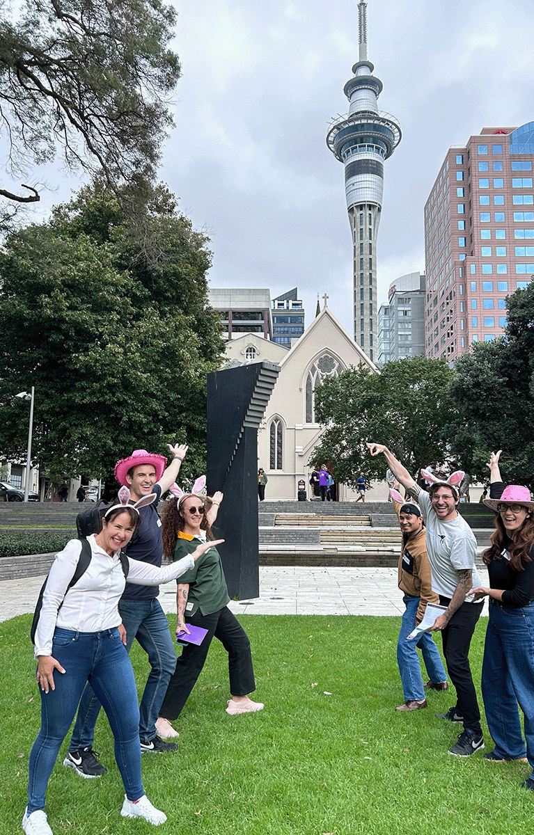 Teams taking part in a fun team building event - corporate amazing race in Auckland