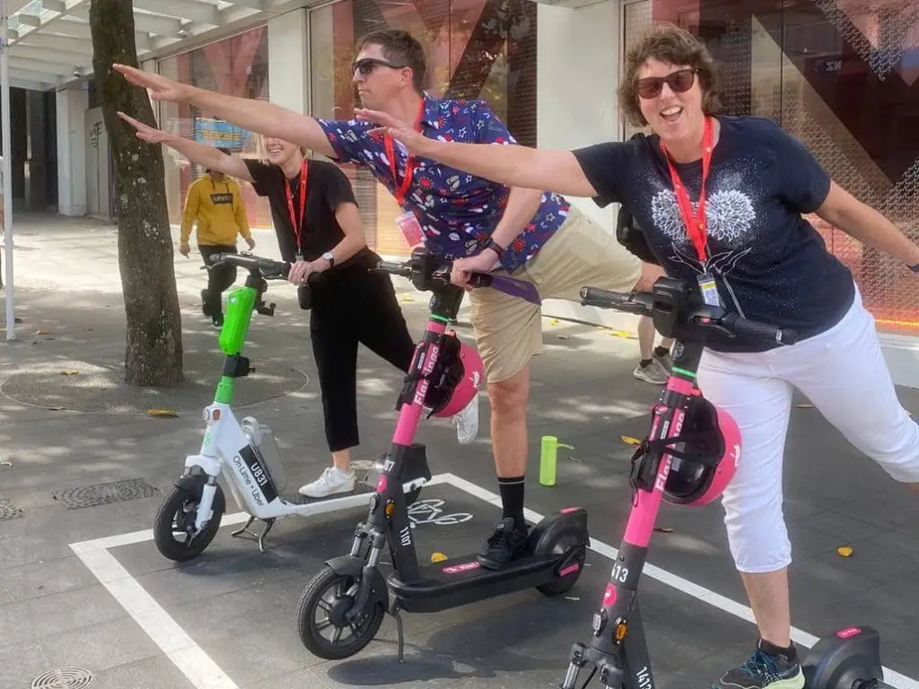 Corporate Amazing Race scooter